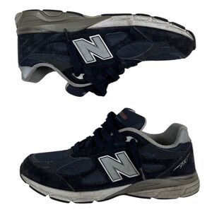 New Balance 990v3 Mens 7 Blue Made in USA Navy Denim Lifestyle Gym Sneaker Shoes